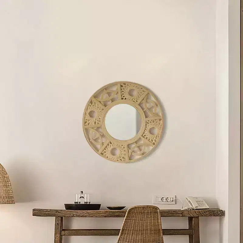 Miroir Mural Rond Suspendu Décoratif Moderne Design Élégant et Contemporain