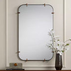 Miroir mural Uttermost Radius 24 x 38 noir à bords arrondis