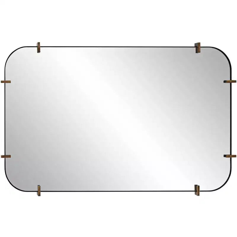 Miroir mural Uttermost Radius 24 x 38 noir à bords arrondis