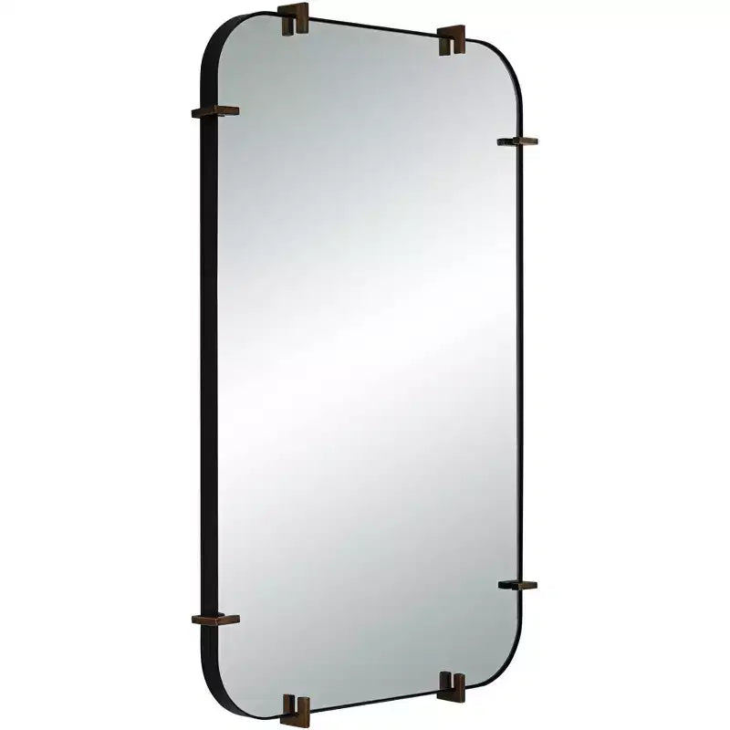 Miroir mural Uttermost Radius 24 x 38 noir à bords arrondis