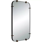 Miroir mural Uttermost Radius 24 x 38 noir à bords arrondis