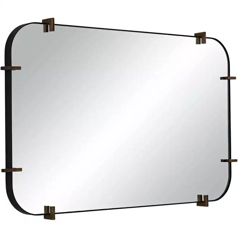 Miroir mural Uttermost Radius 24 x 38 noir à bords arrondis