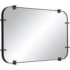 Miroir mural Uttermost Radius 24 x 38 noir à bords arrondis