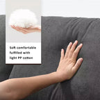 GDFStudio Bruce 101 Canapé sectionnel en forme de L en tissu avec pouf