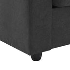 GDFStudio Bruce 101 Canapé sectionnel en forme de L en tissu avec pouf