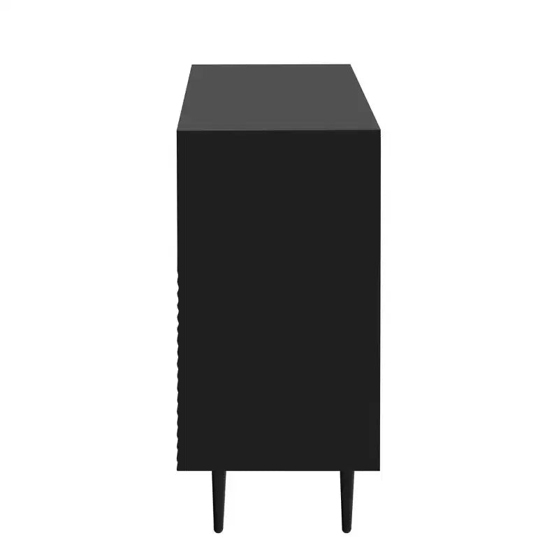 Ensemble de 2 buffets TV modernes minimalistes de 70 W avec portes géométriques et étagère réglable - ModernLuxe