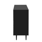Ensemble de 2 buffets TV modernes minimalistes de 70 W avec portes géométriques et étagère réglable - ModernLuxe