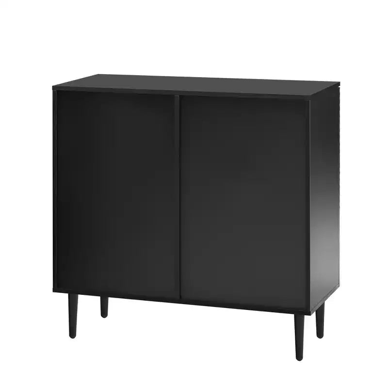 Ensemble de 2 buffets TV modernes minimalistes de 70 W avec portes géométriques et étagère réglable - ModernLuxe