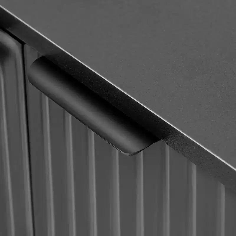 Ensemble de 2 buffets TV modernes minimalistes de 70 W avec portes géométriques et étagère réglable - ModernLuxe