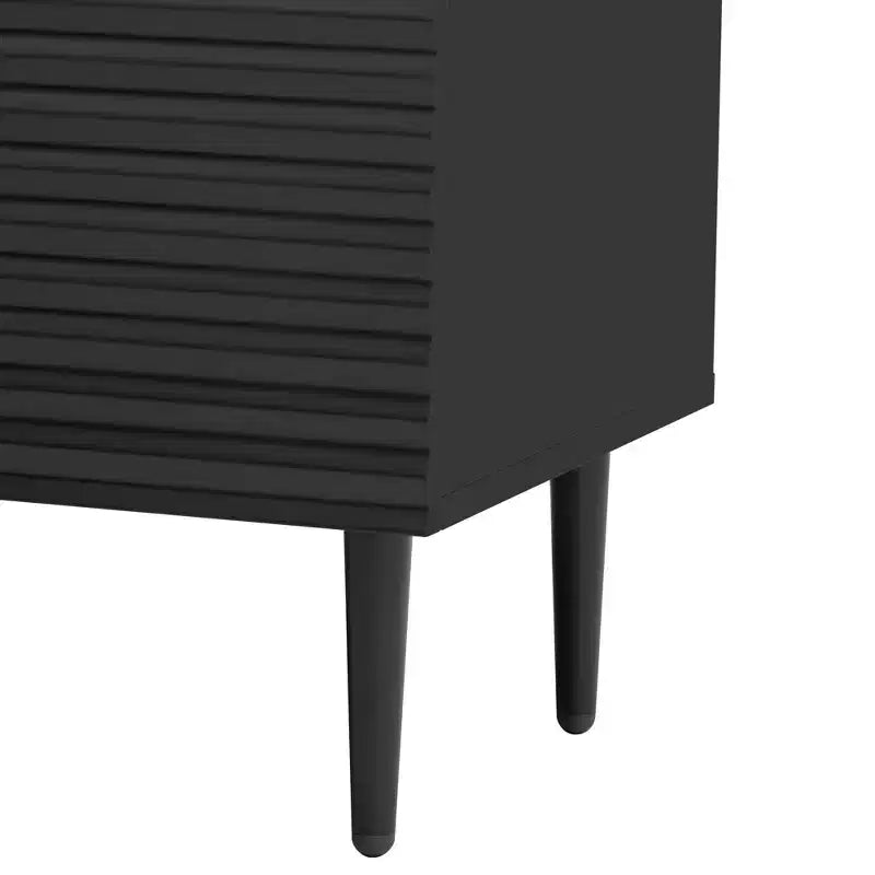 Ensemble de 2 buffets TV modernes minimalistes de 70 W avec portes géométriques et étagère réglable - ModernLuxe
