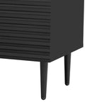 Ensemble de 2 buffets TV modernes minimalistes de 70 W avec portes géométriques et étagère réglable - ModernLuxe