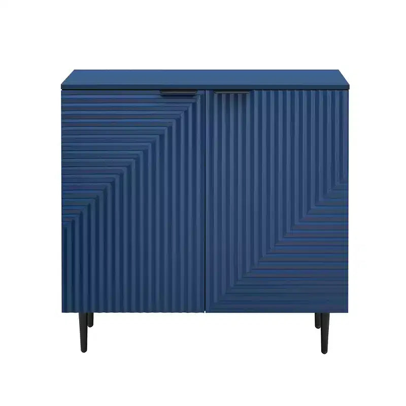 Ensemble de 2 buffets TV modernes minimalistes de 70 W avec portes géométriques et étagère réglable - ModernLuxe
