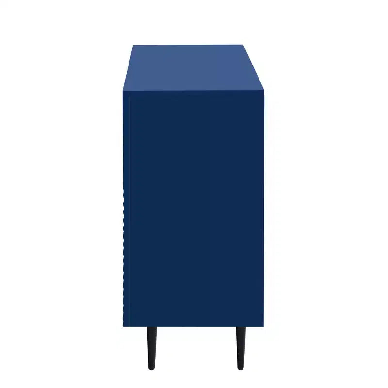 Ensemble de 2 buffets TV modernes minimalistes de 70 W avec portes géométriques et étagère réglable - ModernLuxe