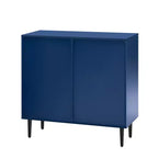 Ensemble de 2 buffets TV modernes minimalistes de 70 W avec portes géométriques et étagère réglable - ModernLuxe