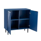 Ensemble de 2 buffets TV modernes minimalistes de 70 W avec portes géométriques et étagère réglable - ModernLuxe