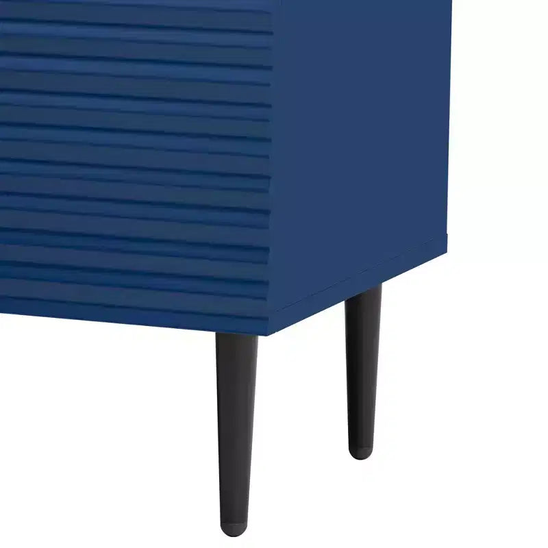Ensemble de 2 buffets TV modernes minimalistes de 70 W avec portes géométriques et étagère réglable - ModernLuxe