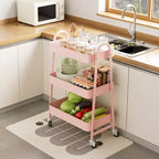 Chariot roulant à 3 niveaux JIONJOY, chariot de rangement mobile en métal de qualité supérieure avec roulettes verrouillables, organiseur ultime pour chaque pièce de la maison