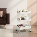 Chariot roulant à 3 niveaux JIONJOY, chariot de rangement mobile en métal de qualité supérieure avec roulettes verrouillables, organiseur ultime pour chaque pièce de la maison