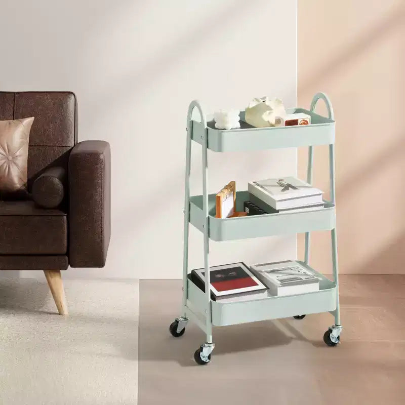 Chariot roulant à 3 niveaux JIONJOY, chariot de rangement mobile en métal de qualité supérieure avec roulettes verrouillables, organiseur ultime pour chaque pièce de la maison
