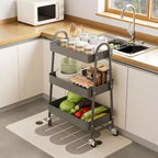 Chariot roulant à 3 niveaux JIONJOY, chariot de rangement mobile en métal de qualité supérieure avec roulettes verrouillables, organiseur ultime pour chaque pièce de la maison
