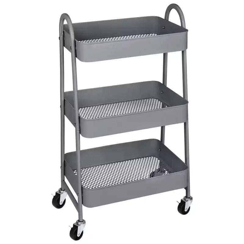 Chariot roulant à 3 niveaux JIONJOY, chariot de rangement mobile en métal de qualité supérieure avec roulettes verrouillables, organiseur ultime pour chaque pièce de la maison