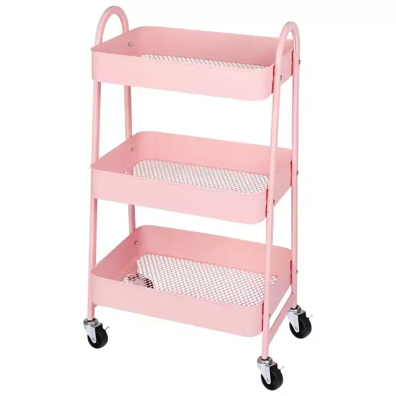 Chariot roulant à 3 niveaux JIONJOY, chariot de rangement mobile en métal de qualité supérieure avec roulettes verrouillables, organiseur ultime pour chaque pièce de la maison