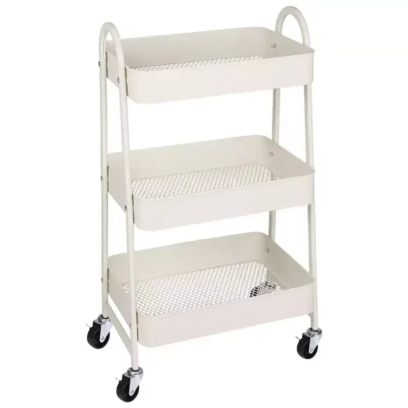 Chariot roulant à 3 niveaux JIONJOY, chariot de rangement mobile en métal de qualité supérieure avec roulettes verrouillables, organiseur ultime pour chaque pièce de la maison