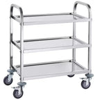 Chariot de service en acier inoxydable VEVOR, chariot utilitaire de laboratoire à 3 niveaux, capacité de charge de 180 kg