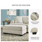 Pouf ottoman Monaghan Signature Design by Ashley, repose-pieds de salon rembourré en chenille couleur grès