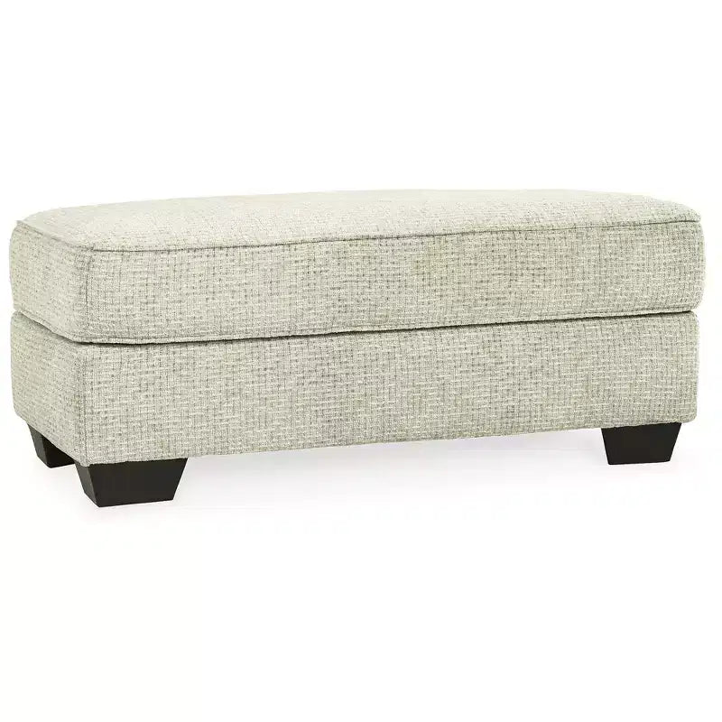 Pouf ottoman Monaghan Signature Design by Ashley, repose-pieds de salon rembourré en chenille couleur grès