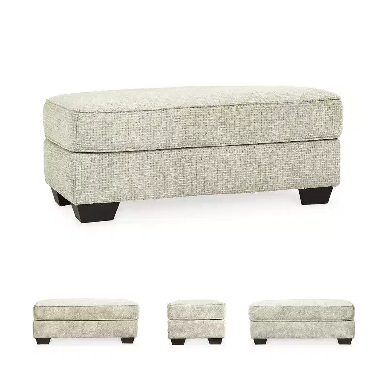 Pouf ottoman Monaghan Signature Design by Ashley, repose-pieds de salon rembourré en chenille couleur grès