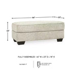 Pouf ottoman Monaghan Signature Design by Ashley, repose-pieds de salon rembourré en chenille couleur grès