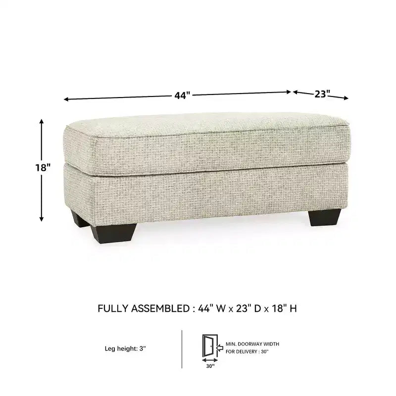 Pouf ottoman Monaghan Signature Design by Ashley, repose-pieds de salon rembourré en chenille couleur grès