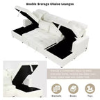 Canapé sectionnel polyvalent Whisen 110 moderne surdimensionné en forme de U avec méridiennes et ports USB