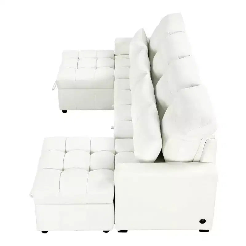 Canapé sectionnel polyvalent Whisen 110 moderne surdimensionné en forme de U avec méridiennes et ports USB