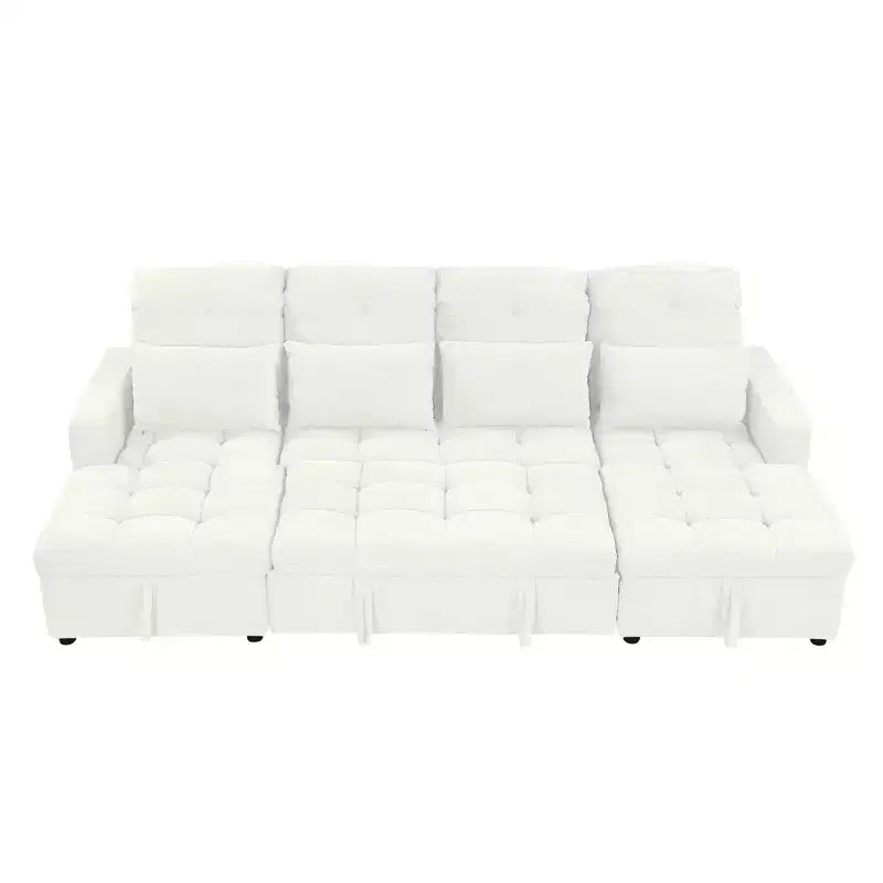 Canapé sectionnel polyvalent Whisen 110 moderne surdimensionné en forme de U avec méridiennes et ports USB