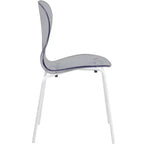 LeisureMod Bristol Ensemble de Salle à Manger 5 Pièces Table à Manger Ronde, 4 Chaises de Salle à Manger en Plastique Pieds Blancs