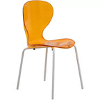 LeisureMod Bristol Ensemble de Salle à Manger 5 Pièces Table à Manger Ronde, 4 Chaises de Salle à Manger en Plastique Pieds Blancs