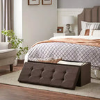 Banc de rangement ottoman, 38 x 109 x 38 cm, banc de bout de lit, coffre de rangement, pour salon, chambre, entrée