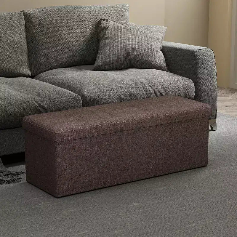 Banc de rangement ottoman, 38 x 109 x 38 cm, banc de bout de lit, coffre de rangement, pour salon, chambre, entrée