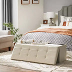 Banc de rangement ottoman, 38 x 109 x 38 cm, banc de bout de lit, coffre de rangement, pour salon, chambre, entrée