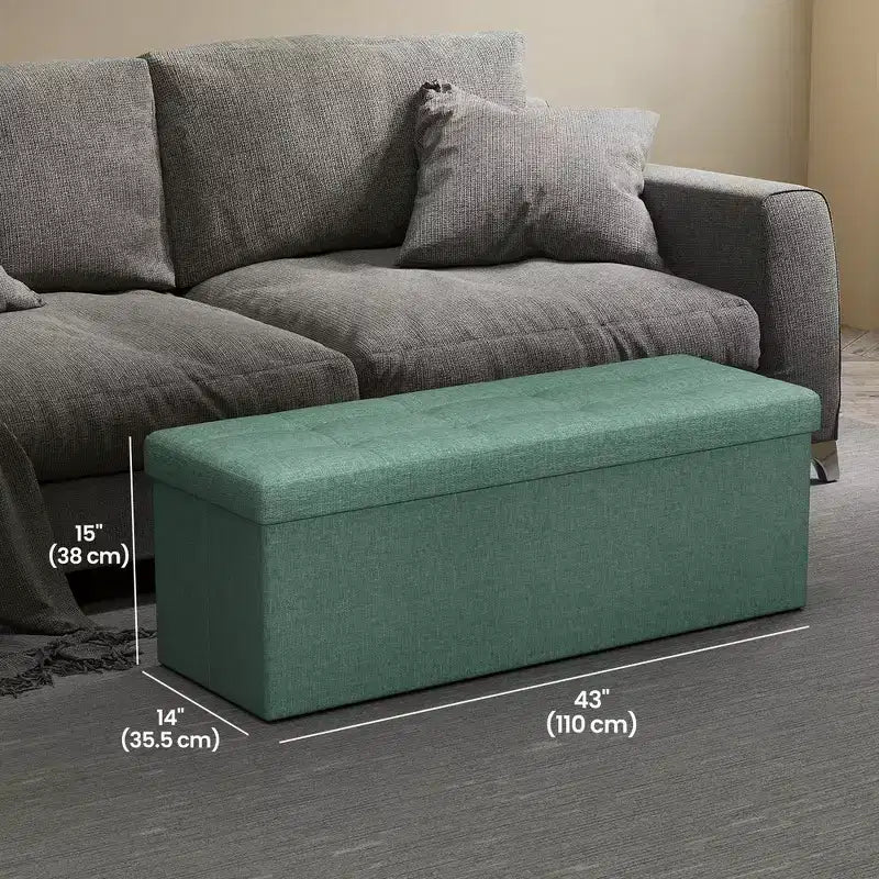 Banc de rangement ottoman, 38 x 109 x 38 cm, banc de bout de lit, coffre de rangement, pour salon, chambre, entrée