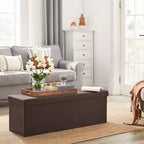 Banc de rangement ottoman, 38 x 109 x 38 cm, banc de bout de lit, coffre de rangement, pour salon, chambre, entrée