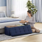 Banc de rangement ottoman, 38 x 109 x 38 cm, banc de bout de lit, coffre de rangement, pour salon, chambre, entrée