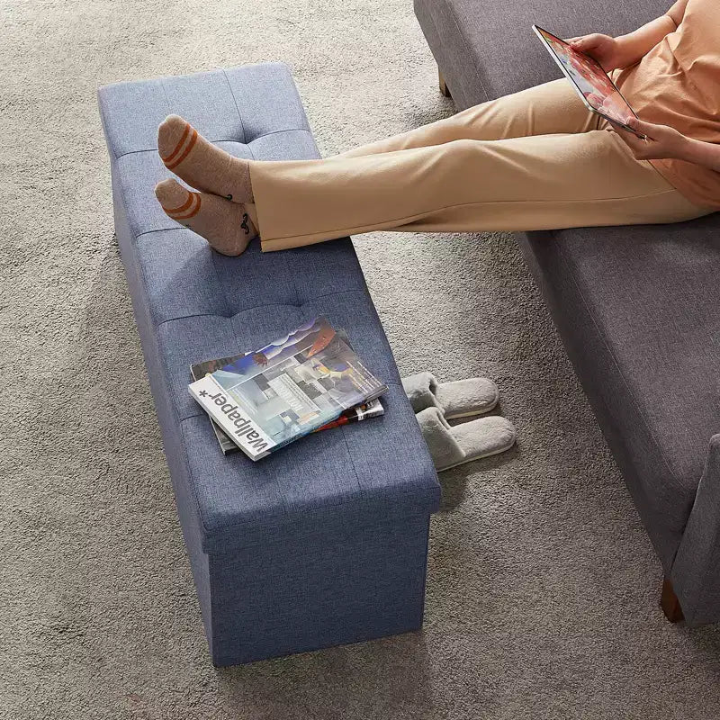 Banc de rangement ottoman, 38 x 109 x 38 cm, banc de bout de lit, coffre de rangement, pour salon, chambre, entrée