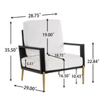 Fauteuil en velours Christopher Knight Home Thurman, style moderne du milieu du siècle, en métal et bois d'hévéa