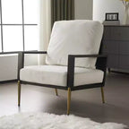 Fauteuil en velours Christopher Knight Home Thurman, style moderne du milieu du siècle, en métal et bois d'hévéa
