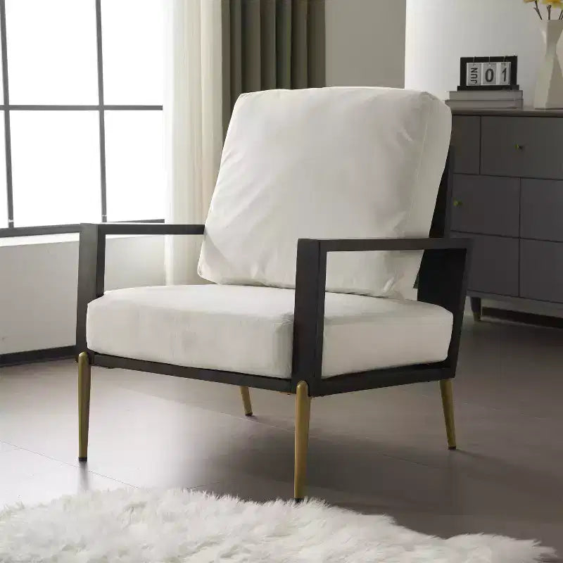 Fauteuil en velours Christopher Knight Home Thurman, style moderne du milieu du siècle, en métal et bois d'hévéa