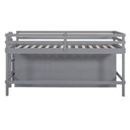 Lit mezzanine Whisen 81.8L x 40.8W, design moderne, taille double avec 4 tiroirs, armoire inférieure et étagères