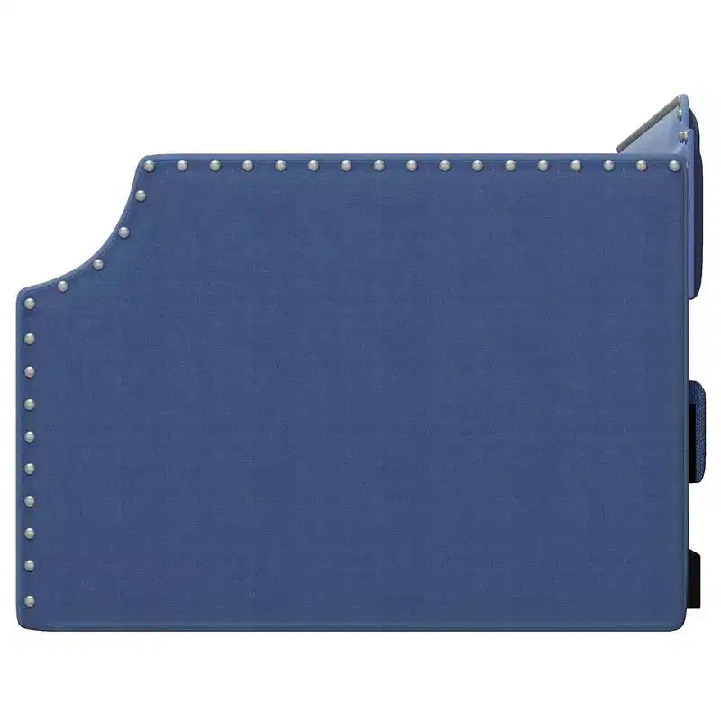 Lit de repos capitonné Whisen de taille double avec lit gigogne, support à lattes en bois, cadre capitonné pour lit-canapé